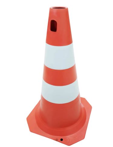 Cone Sinalização Laranja/branco 50cm Rígido Fosco