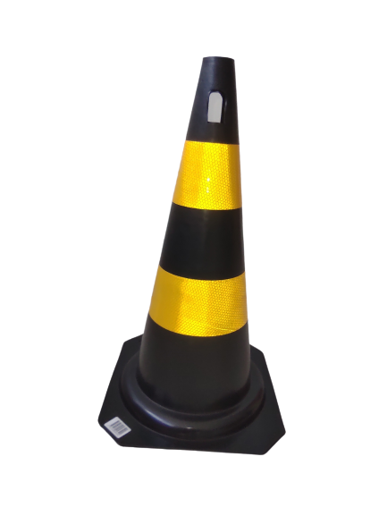 Cone Sinalização Amarelo/preto 50cm Flexível Refletivo 50cm