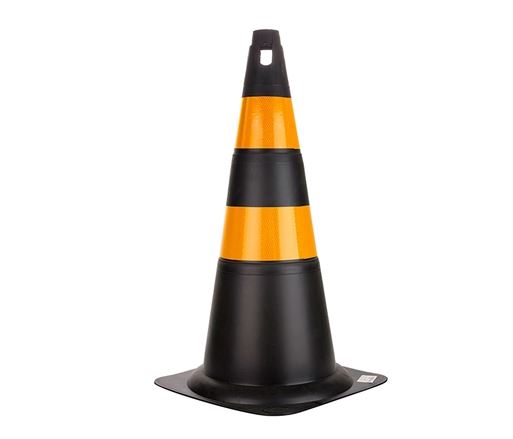 Cone Sinalização 75cm Amarelo/preto Flexível Refletivo