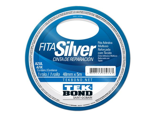 Fita Adesiva Silver Tape Azul 5mts - Tekbond