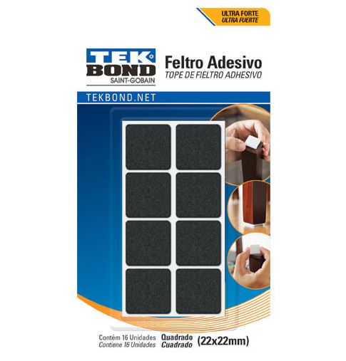 Feltro Adesivo 22mm Preto Com 16 PeÇas