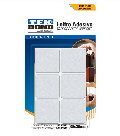 Feltro Adesivo 30mm Branco Com 12 PeÇas