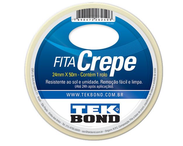 Fita Crepe 24mm X 50 Metros - Tekbond